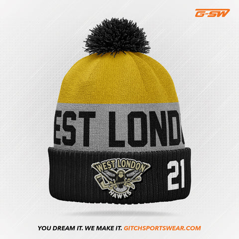 West London Hawks custom embroidered toque 