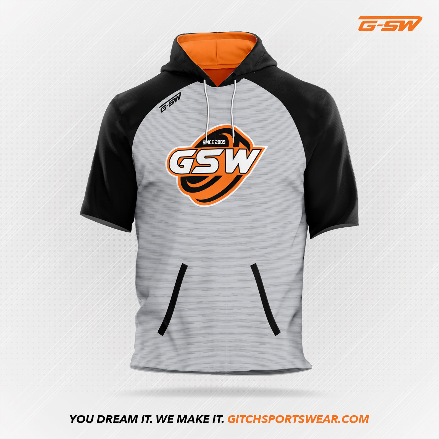 Custom HalfSleeve Hoodie Add Team Logo & Design Gitch Sportswear