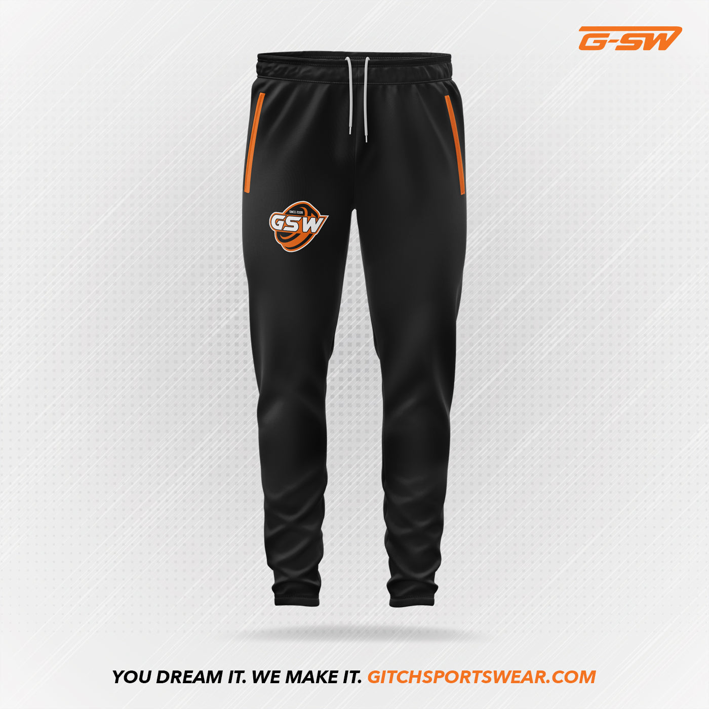 Custom Track Pants (Tapered) Add Logo & Design Gitch Sportswear