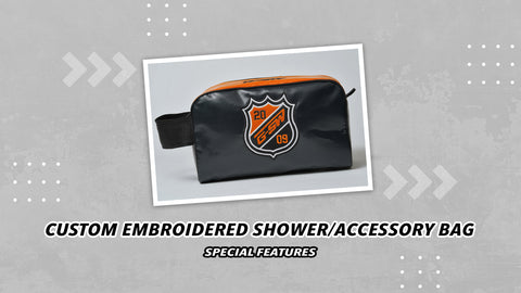 Custom Embroidered Shower/Accessory Bag Special Features